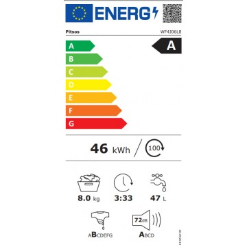 Pitsos Πλυντήριο Ρούχων 8kg 1400 Στροφών WF4J06L8